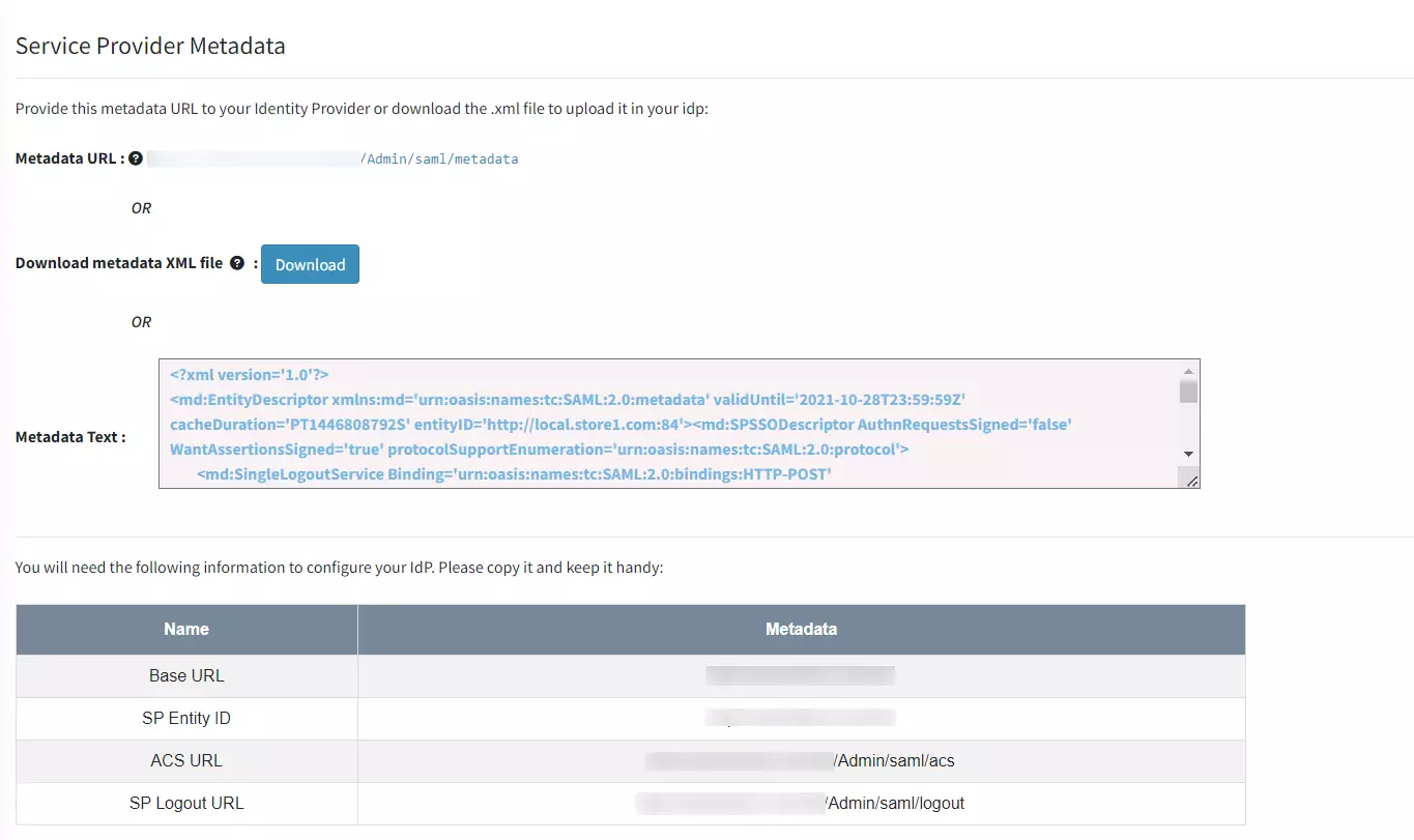 nopCommerce SAML Single Sign-On (SSO) - nopCommerce SAML SSO - Service Provider Metadata