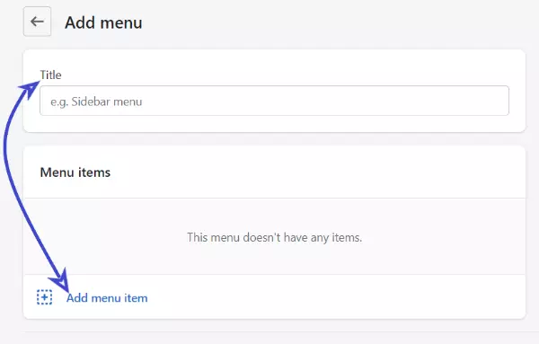 Add Menu Title and Menu Items