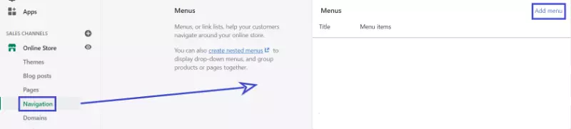 Navigate to Add Menu