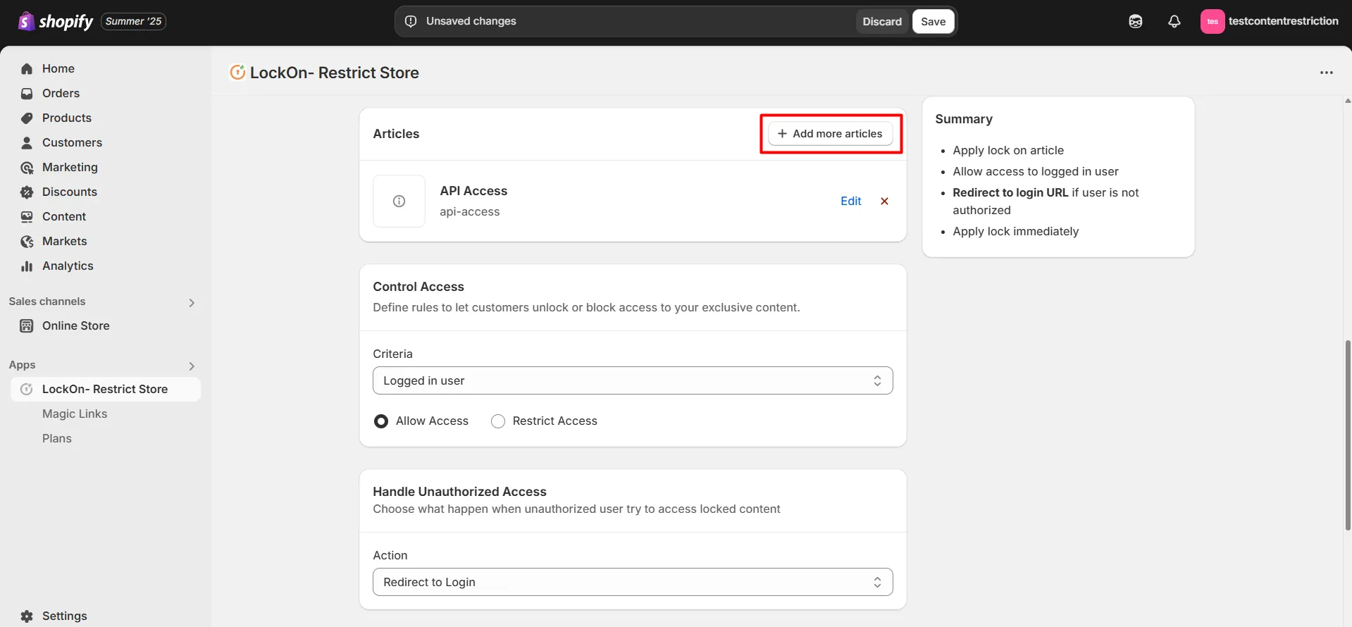 Add more articles to lock
