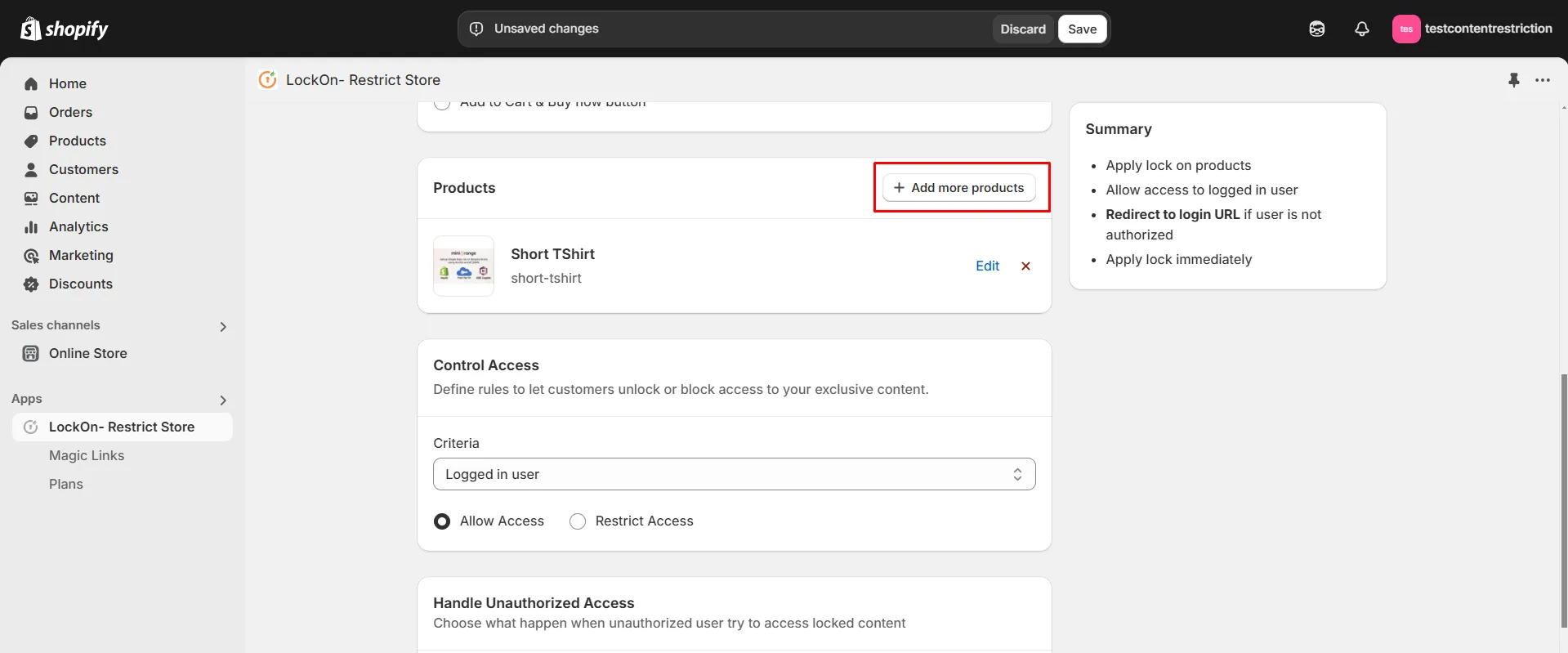 Shopify LockOn - add more products
