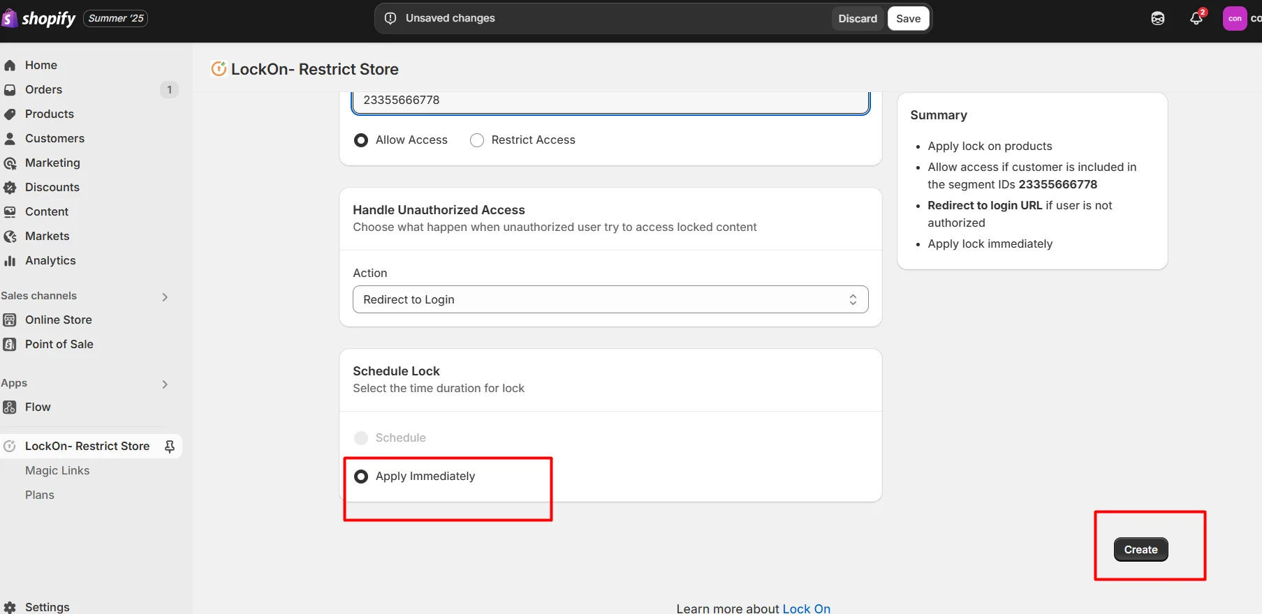 Shopify LockOn - Schedule Lock