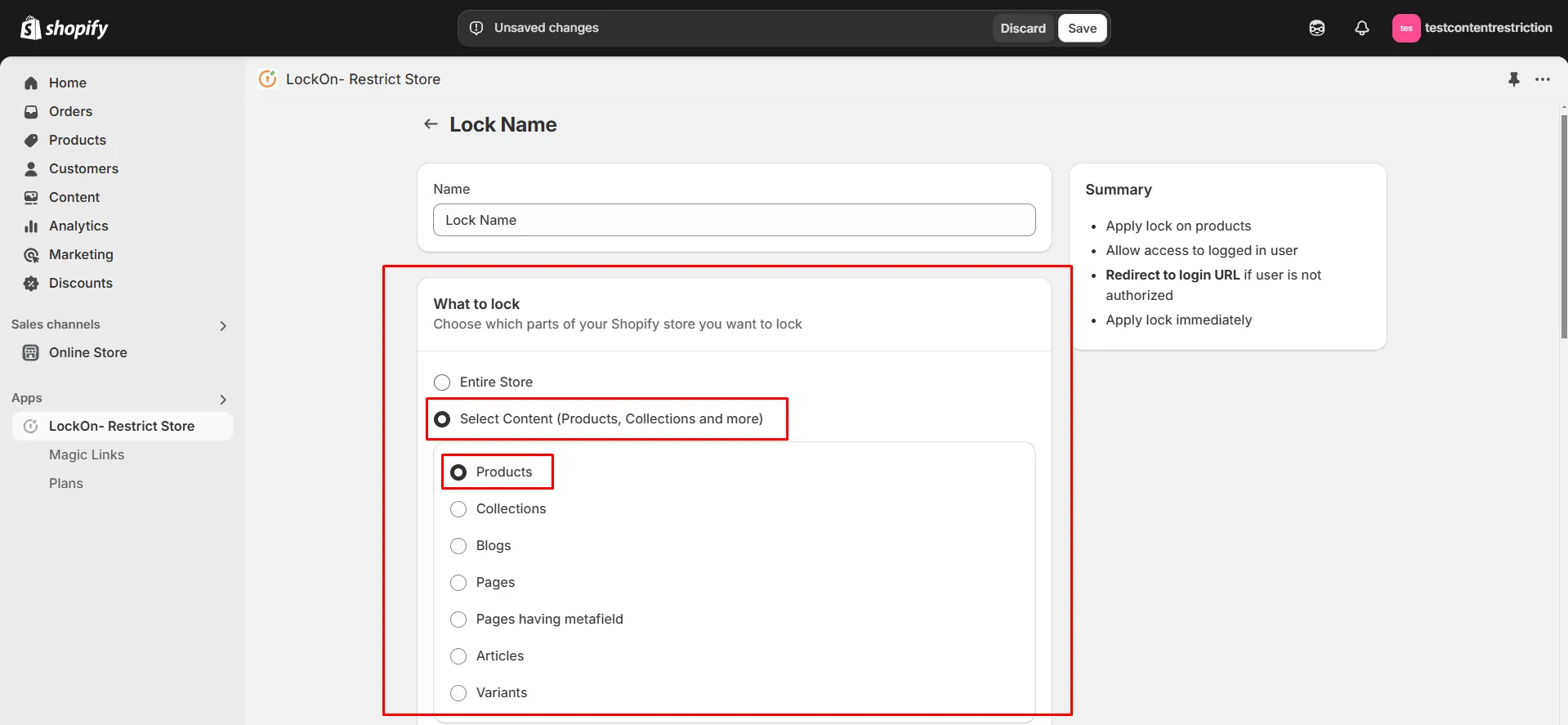 Shopify LockOn - Selected Product Lock