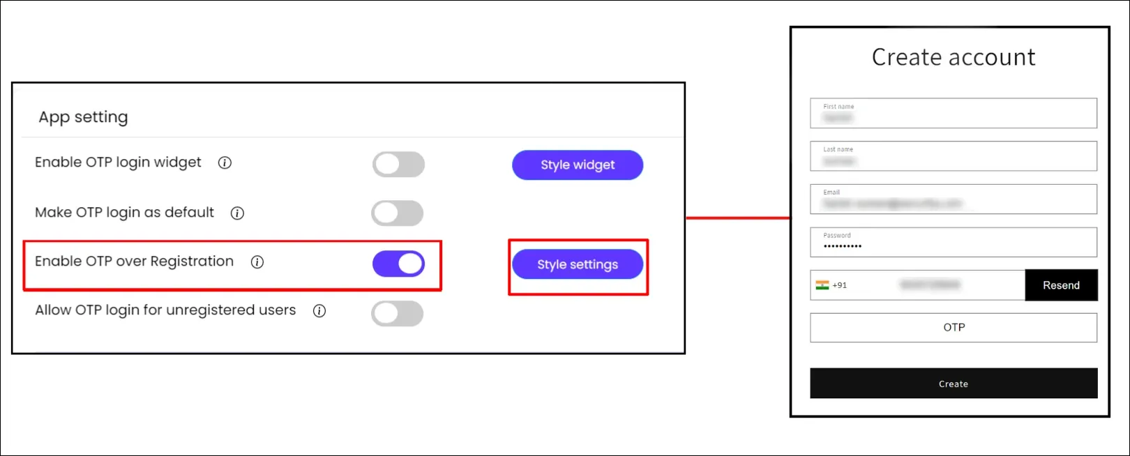 OTP over Registration option