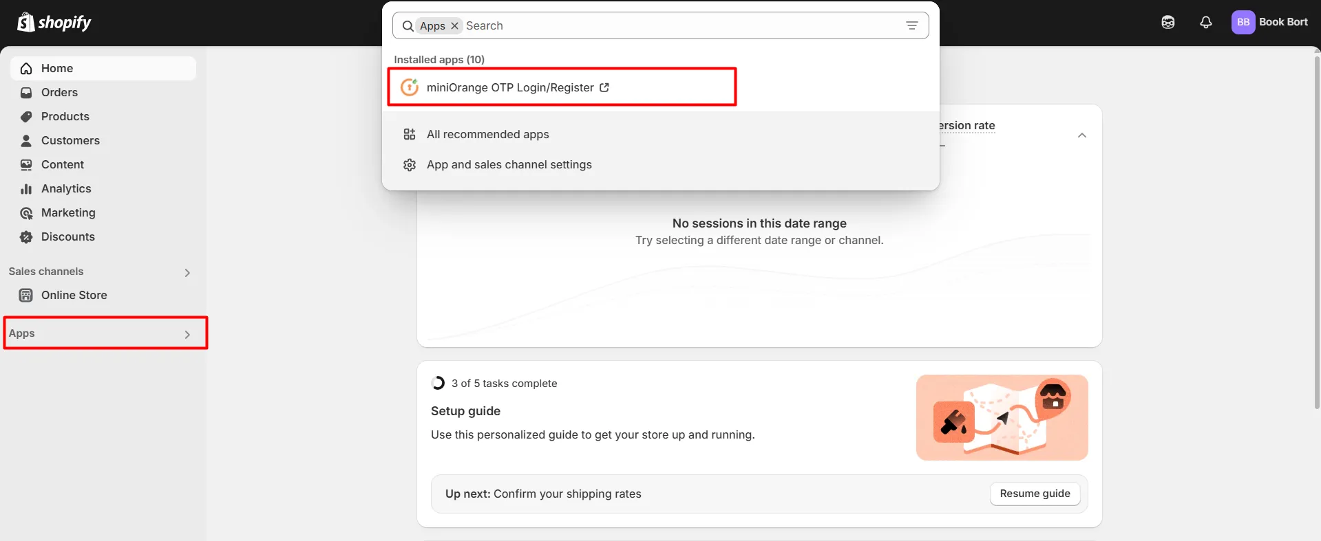 Navigate to OTP Login application
