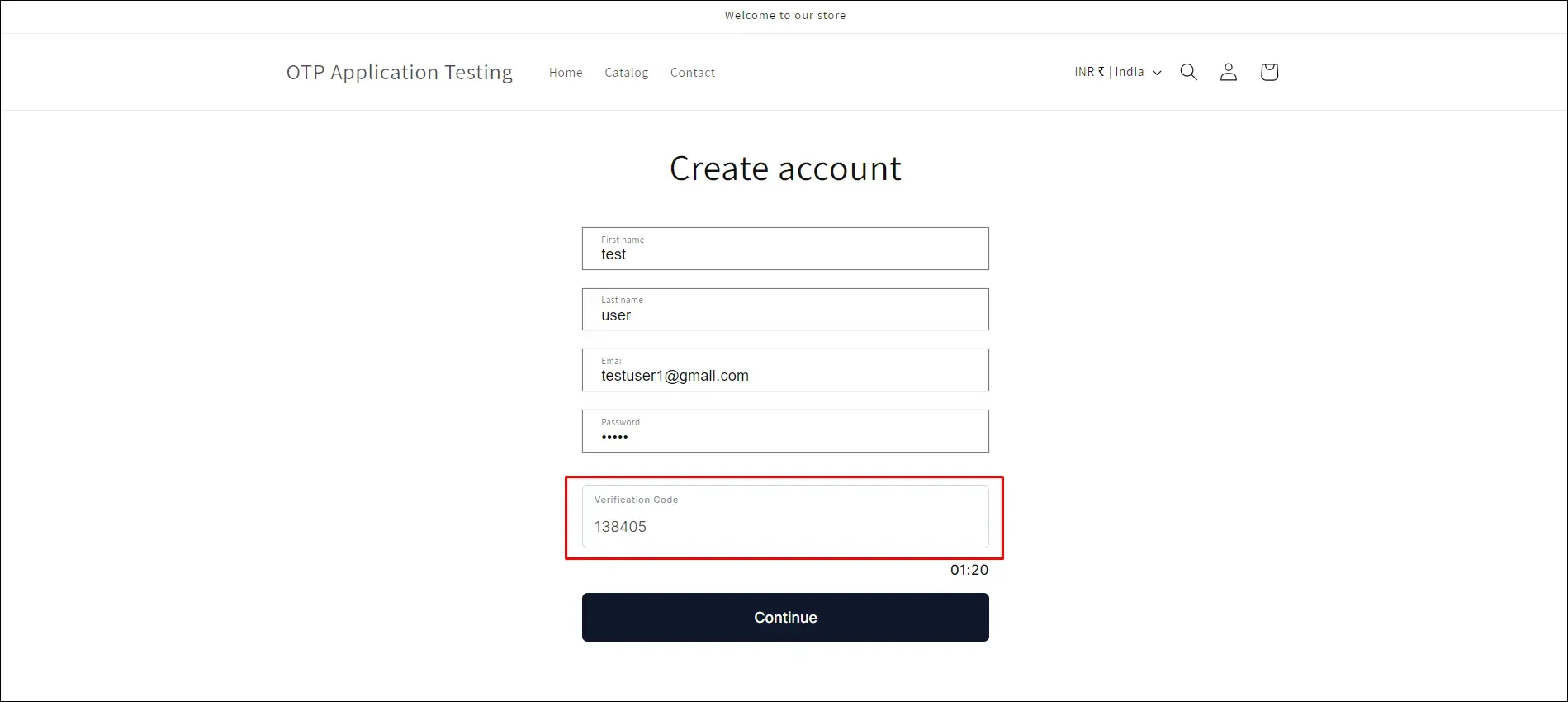 Enter the OTP received on your mobile