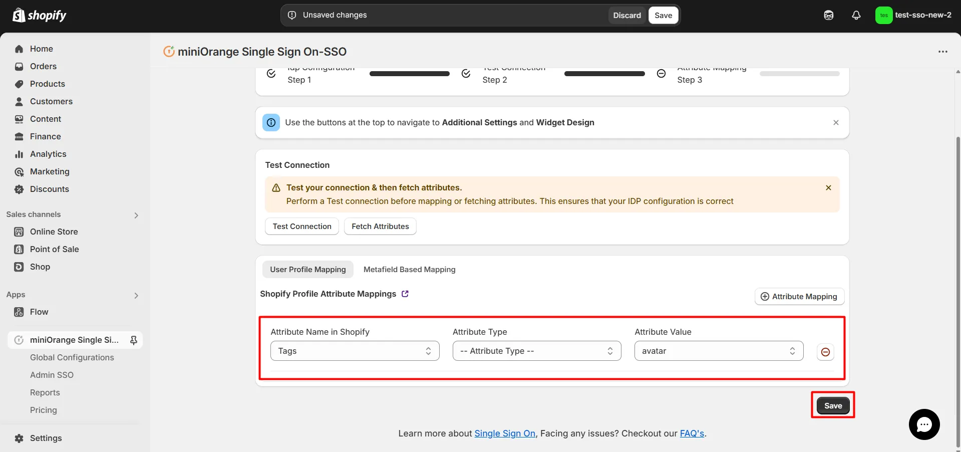 Configure Attribute Mapping in Shopify