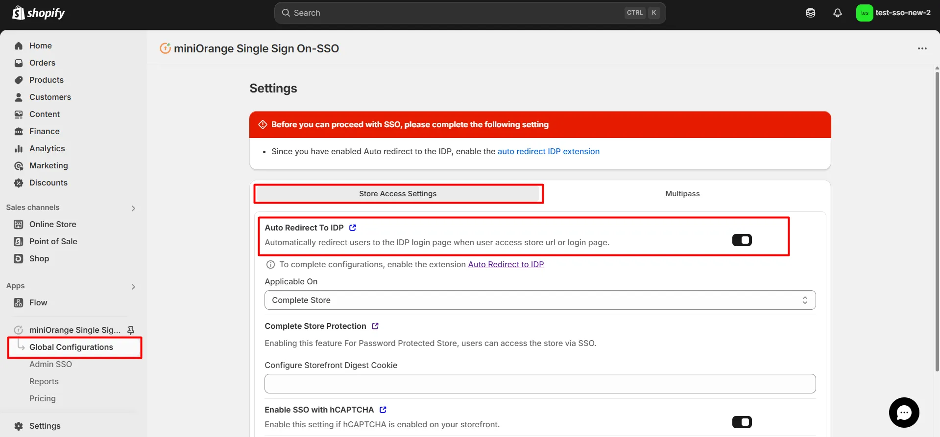 Enable Auto-redirect to IdP feature