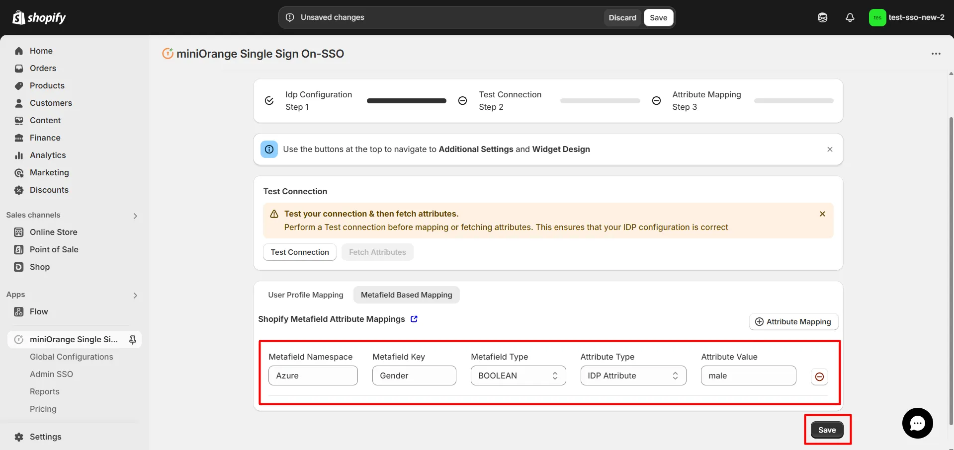 Save Metafield Attributes Configurations