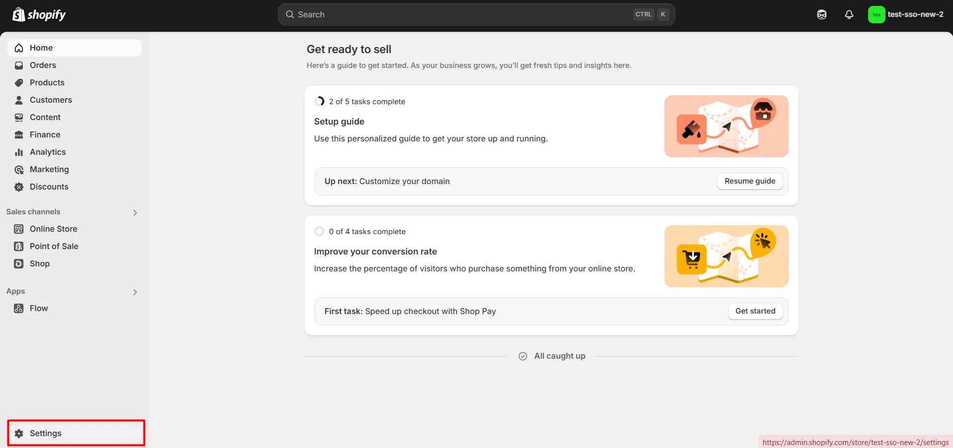 Shopify Settings