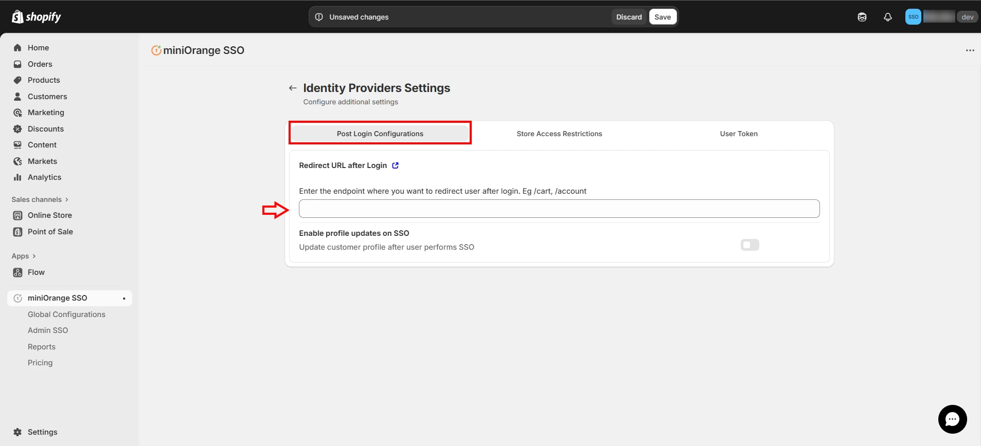 Post Login Redirection for Shopify
