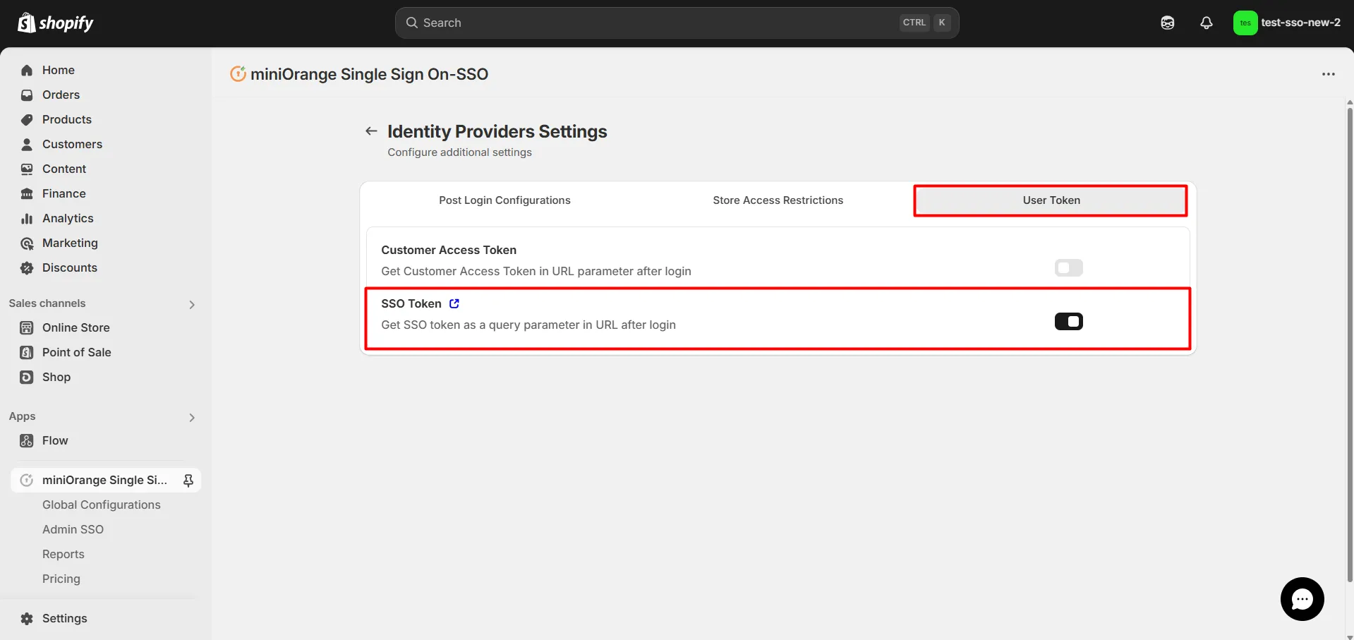 SSO Token in URL