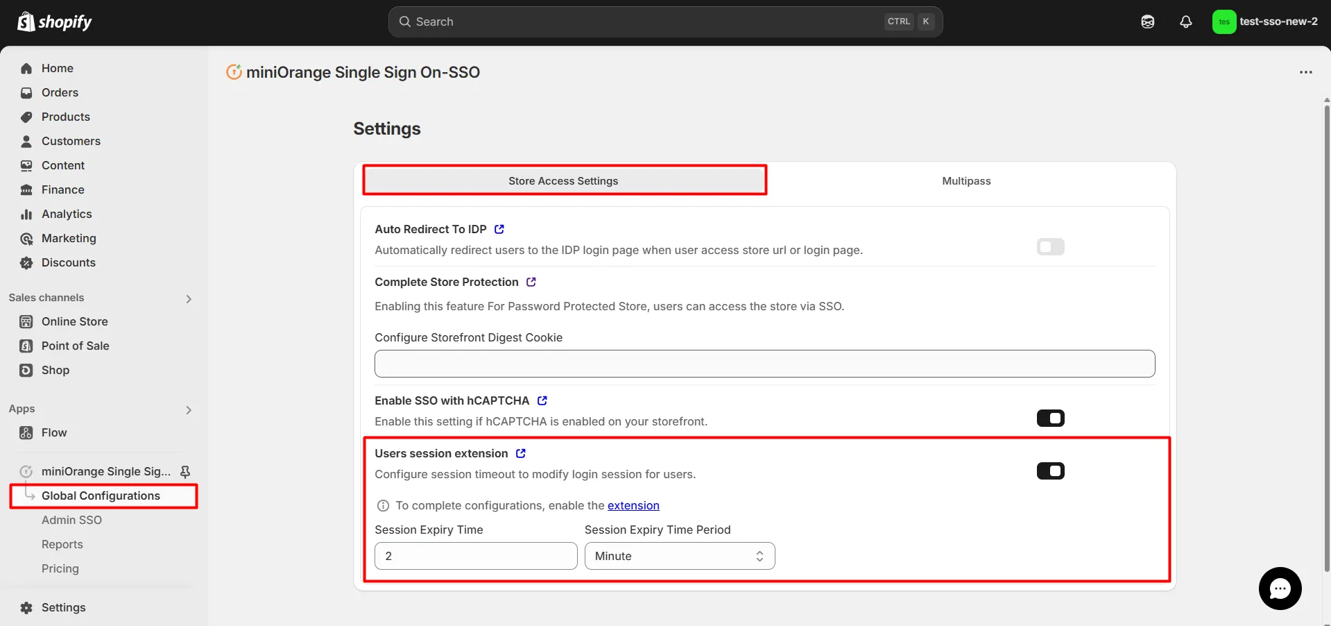 Users session extension