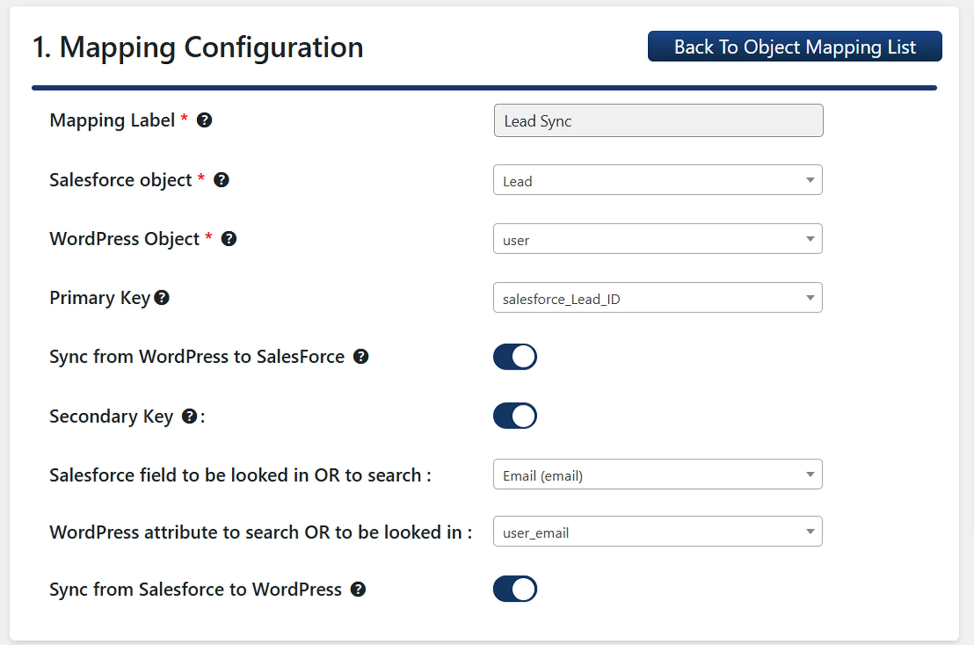 Mapping Configuration